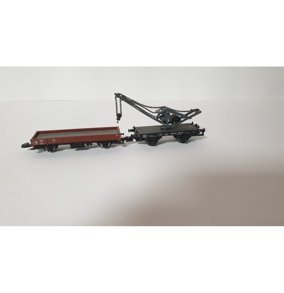 MARKLIN Grue avec son wagon plat échelle N