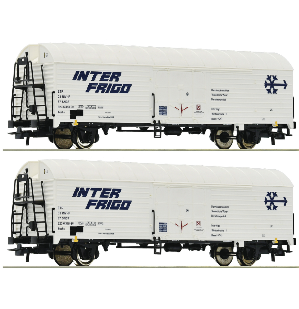 ROCO SET DE 2 WAGONS ISOTHERMES SNCF INTERFRIGO REF 76040