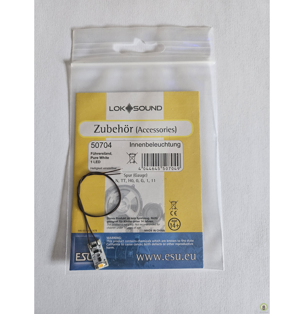 ESU 50704 Kit éclairage intérieur cabine conducteur LED pour motrice - HO 1/87 - 15.0 x 6.9 x 2.3 mm