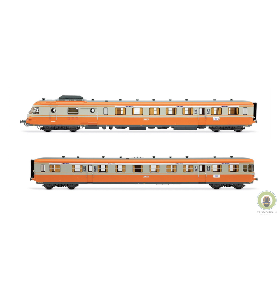 JOUEF HJ2463S Autorail Diesel RGP I avec Remorque "ALPAZUR" -  SNCF - HO 1/87 - EP IV - 2R - DCC SON