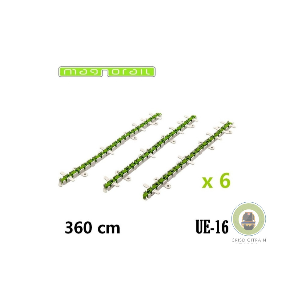 Set d'extension XXL (6 x 60 cm) Chaine 3ème génération pour système Magnorail UE-16