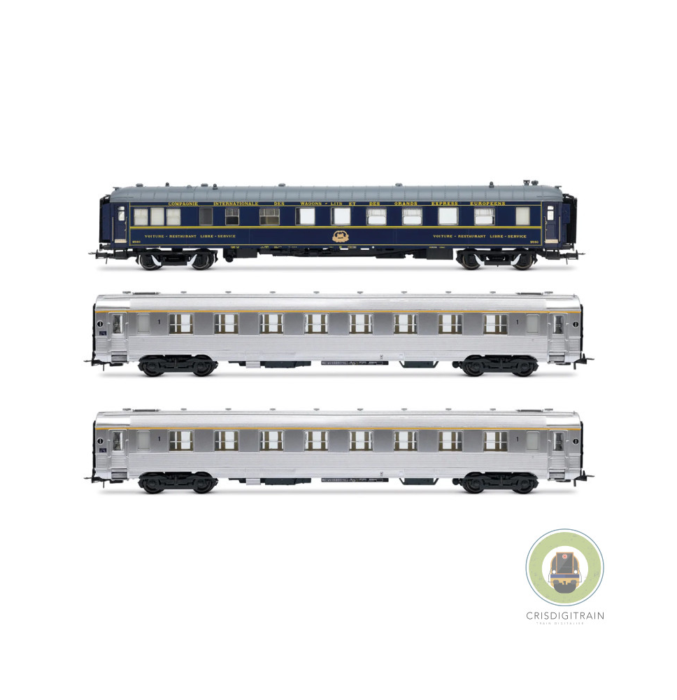JOUEF HJ4213 SNCF, coffret de 3 voitures « Sud Express », voiture-restaurant CIWL + 2 x DEV Inox courtes, no. 1/2